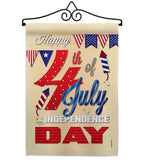 Happy 4th - Fourth of July Americana Vertical Impressions Decorative Flags HG111008 Made In USA