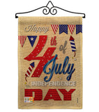 Happy 4th - Fourth of July Americana Vertical Impressions Decorative Flags HG111008 Made In USA