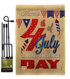 Happy 4th - Fourth of July Americana Vertical Impressions Decorative Flags HG111008 Made In USA