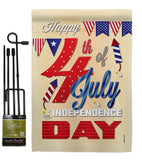 Happy 4th - Fourth of July Americana Vertical Impressions Decorative Flags HG111008 Made In USA