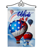 July 4th Hot Air Balloon - Fourth of July Americana Vertical Impressions Decorative Flags HG111078 Made In USA