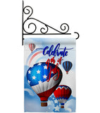 July 4th Hot Air Balloon - Fourth of July Americana Vertical Impressions Decorative Flags HG111078 Made In USA