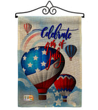 July 4th Hot Air Balloon - Fourth of July Americana Vertical Impressions Decorative Flags HG111078 Made In USA