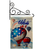 July 4th Hot Air Balloon - Fourth of July Americana Vertical Impressions Decorative Flags HG111078 Made In USA