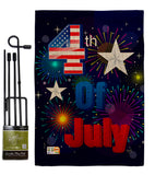 Fireworks July 4th - Fourth of July Americana Vertical Impressions Decorative Flags HG111089 Made In USA