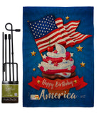 Happy Birthday America - Fourth of July Americana Vertical Impressions Decorative Flags HG137073 Made In USA