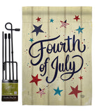 Fourth Of July Stars - Fourth of July Americana Vertical Impressions Decorative Flags HG192626 Made In USA