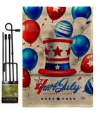 Independence Ballooon - Fourth of July Americana Vertical Impressions Decorative Flags HG192631 Made In USA