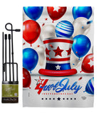 Independence Ballooon - Fourth of July Americana Vertical Impressions Decorative Flags HG192631 Made In USA