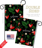 Welcome Strawberries - Fruits Food Vertical Impressions Decorative Flags HG120255 Made In USA
