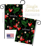 Welcome Strawberries - Fruits Food Vertical Impressions Decorative Flags HG120255 Made In USA