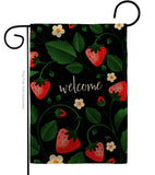 Welcome Strawberries - Fruits Food Vertical Impressions Decorative Flags HG120255 Made In USA