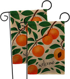 Welcome Apricot - Fruits Food Vertical Impressions Decorative Flags HG120254 Made In USA