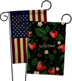 Welcome Strawberries - Fruits Food Vertical Impressions Decorative Flags HG120255 Made In USA