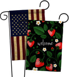 Welcome Strawberries - Fruits Food Vertical Impressions Decorative Flags HG120255 Made In USA