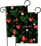 Welcome Strawberries - Fruits Food Vertical Impressions Decorative Flags HG120255 Made In USA