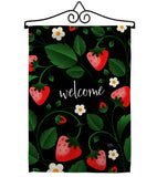 Welcome Strawberries - Fruits Food Vertical Impressions Decorative Flags HG120255 Made In USA