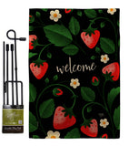 Welcome Strawberries - Fruits Food Vertical Impressions Decorative Flags HG120255 Made In USA