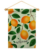 Welcome Lemon - Fruits Food Vertical Impressions Decorative Flags HG120256 Made In USA