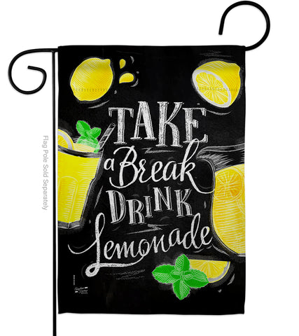 Take Break Lemonade - Fruits Food Vertical Impressions Decorative Flags HG137277 Made In USA