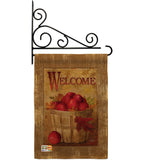 Welcome Apple Basket - Fruits Food Vertical Impressions Decorative Flags HG117042 Made In USA