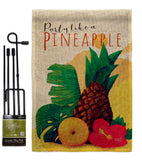 Party like Pineapple - Fruits Food Vertical Impressions Decorative Flags HG137472 Made In USA