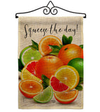 Sqeeze the Day - Fruits Food Vertical Impressions Decorative Flags HG192517 Made In USA
