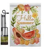 Hello Fruity - Fruits Food Vertical Impressions Decorative Flags HG192604 Made In USA