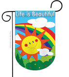 Life Is Beautiful - Fun In The Sun Summer Vertical Applique Decorative Flags HG106040