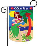 Aloha Girl - Fun In The Sun Summer Vertical Applique Decorative Flags HG106044