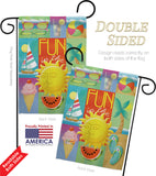 Summer Collage - Fun In The Sun Summer Vertical Impressions Decorative Flags HG106065 Made In USA