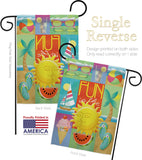 Summer Collage - Fun In The Sun Summer Vertical Impressions Decorative Flags HG106065 Made In USA