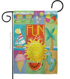 Summer Collage - Fun In The Sun Summer Vertical Impressions Decorative Flags HG106065 Made In USA