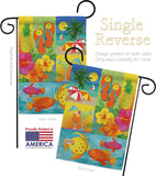 Tropical Collage - Fun In The Sun Summer Vertical Impressions Decorative Flags HG106067 Made In USA