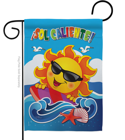 ¡Sol Caliente! - Fun In The Sun Summer Vertical Impressions Decorative Flags HG106069S Made In USA
