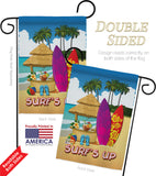 Surf's Up Hut - Fun In The Sun Summer Vertical Impressions Decorative Flags HG106070 Made In USA