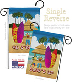 Surf's Up Hut - Fun In The Sun Summer Vertical Impressions Decorative Flags HG106070 Made In USA