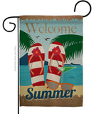 Welcome Summer - Fun In The Sun Summer Vertical Impressions Decorative Flags HG106075 Made In USA