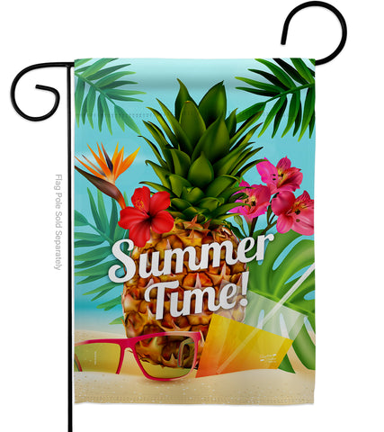 Summer Beach Time - Fun In The Sun Summer Vertical Impressions Decorative Flags HG137057 Made In USA