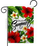 Summer Hibiscus - Fun In The Sun Summer Vertical Impressions Decorative Flags HG137616 Made In USA