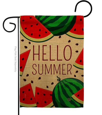 Watermelon Summer - Fun In The Sun Summer Vertical Impressions Decorative Flags HG192185 Made In USA