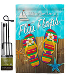 Better in Flip Flops - Fun In The Sun Summer Vertical Impressions Decorative Flags HG106003 Made In USA