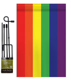 Rainbow - Fun In The Sun Summer Vertical Applique Decorative Flags HG106020
