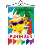 Fun in Sun - Fun In The Sun Summer Vertical Applique Decorative Flags HG106036