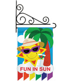 Fun in Sun - Fun In The Sun Summer Vertical Applique Decorative Flags HG106036