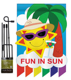 Fun in Sun - Fun In The Sun Summer Vertical Applique Decorative Flags HG106036