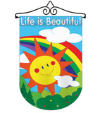 Life Is Beautiful - Fun In The Sun Summer Vertical Applique Decorative Flags HG106040