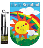 Life Is Beautiful - Fun In The Sun Summer Vertical Applique Decorative Flags HG106040