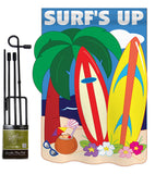 Surf's Up - Fun In The Sun Summer Vertical Applique Decorative Flags HG106041