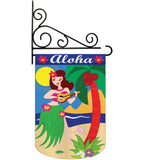 Aloha Girl - Fun In The Sun Summer Vertical Applique Decorative Flags HG106044